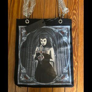 Dolls kill vampire purse bag Gothic Black &  Gray widow nwt